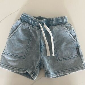 Little Bipsy Surf Camp Short in blue wash, size 4-5T